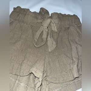 Rewash green tie front shorts